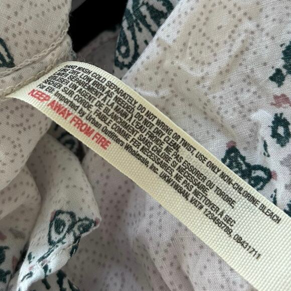 Free People Intimately Sleeveless Boho Mini Dress Medium Green Print Flowy - Picture 7 of 7